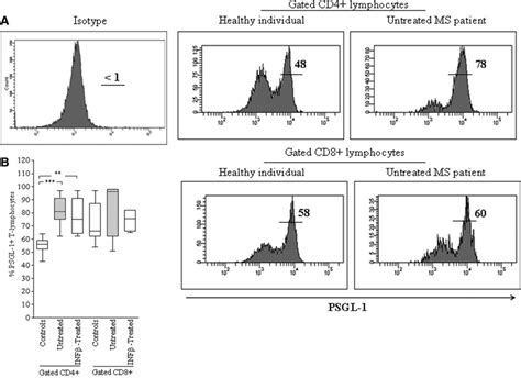 Psgl 1 Cd4 T Lymphocyte Detection In Total Pbmc Of Ms Patients And