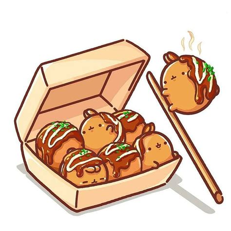 Molang Takoyaki Tako Ball Japan Cute Food Chibi HD Phone Wallpaper