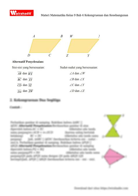 Solution Materi Matematika Kelas Bab Kekongruenan Dan Kesebangunan