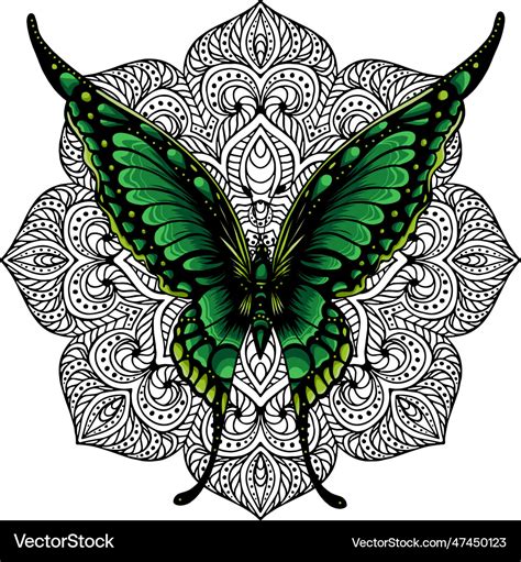 Butterfly With Mandala Royalty Free Vector Image