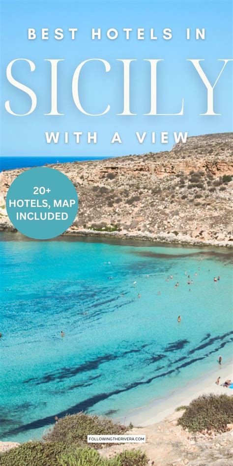 The Front Cover Of Best Hotels In Sicily With A View Featuring Blue