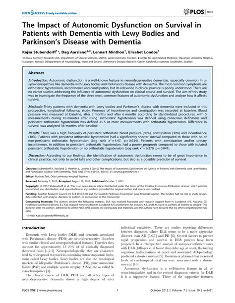 Pdf The Impact Of Autonomic Dysfunction On Survival In Patients With