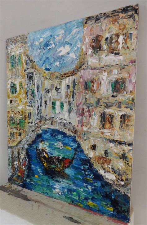 Italy Venice Canal Impasto Oil Art Painting By Indrani Ghosh Saatchi Art