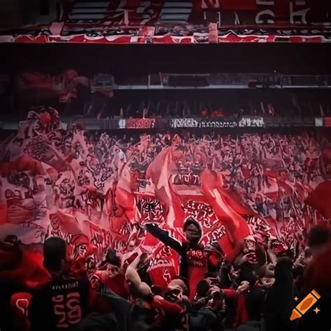 Fc Ajax Fans Cheering In The Stadium On Craiyon