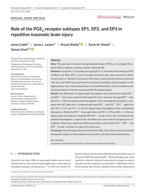 PDF Role Of The PGE2 Receptor Subtypes EP1 EP2 And EP3 In