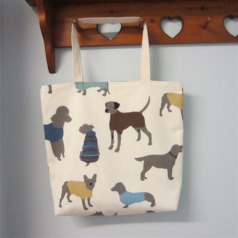 Tote Bag Dog Fabric Tote Dog Print Tote Bag Dog Lovers