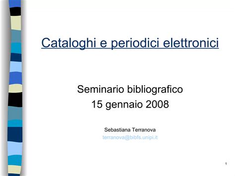 Cataloghi E Periodici Elettronici PPT