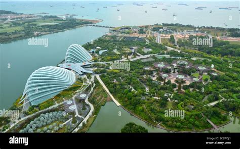 Aerialview of Singapore landscape over the Garden Stock Photo - Alamy