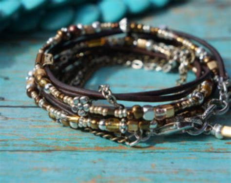 Turquoise Leather Wrap Bracelet Boho Western Endless Leather Wrap