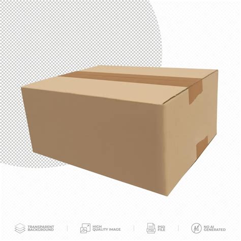 Premium Psd Cardboard Box On Transparent Background