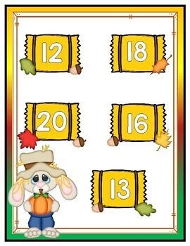 Scarecrow Pals Number Match 11 20 File Folder Game Fall Counting Activity