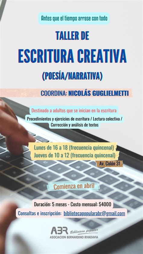 Taller De Escritura Creativa Asociaci N Bernardino Rivadavia