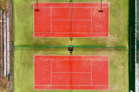 Premium Photo Aerial View Of Two Tennis Courts