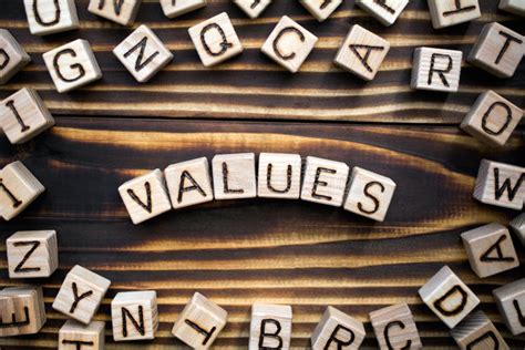 Word Values Composed Of Wooden Cubes Stock Image Image Of Business