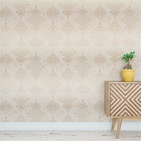 Papel De Parede Adesivo Arabesco Dourado Elementos Floral Eucolo