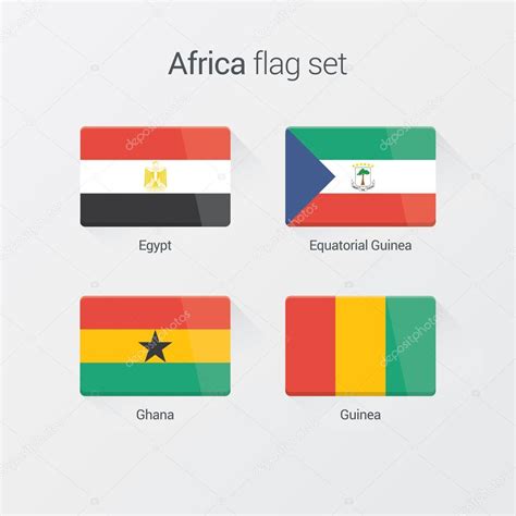 Africa flag set. Flat design Stock Vector by ©alexdremlyuga 62599139