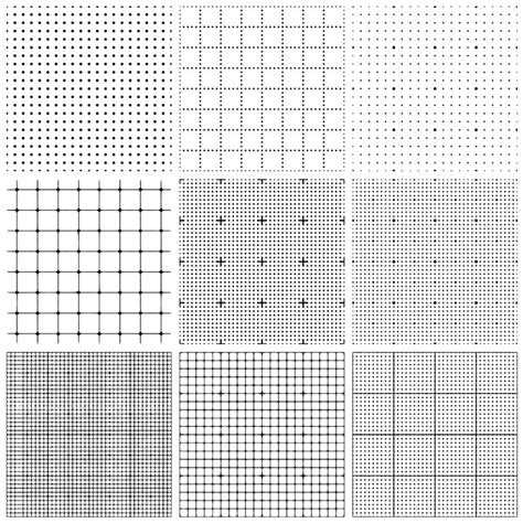 Premium Vector | Set of graph paper vector seamless patterns