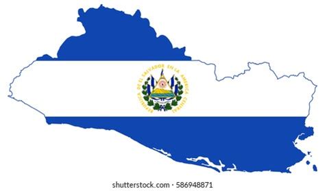 El Salvador Flag Map Stock Vector (Royalty Free) 587049347