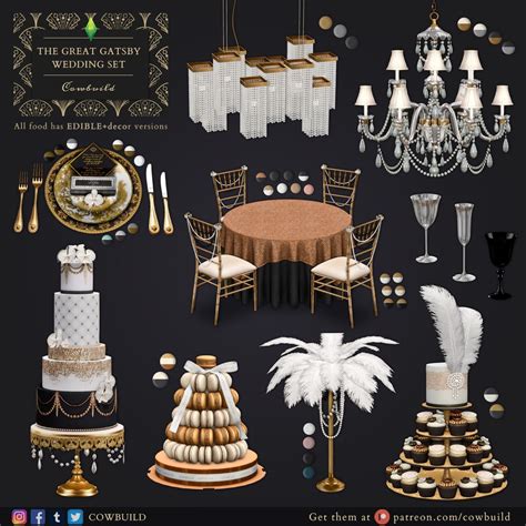 Cowbuild Great Gatsby Themed Wedding Gatsby Wedding Theme Sims 4 Cc