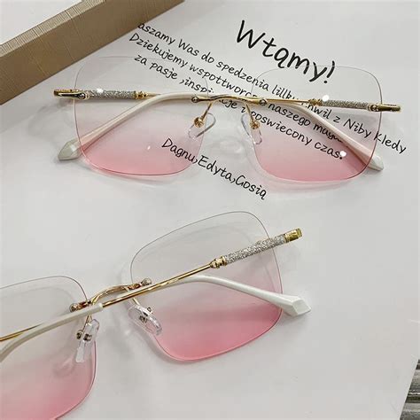 Cheap Colon Rimless Myopia Glasses Women Can Be Equipped With Prescription Large Frame Blush