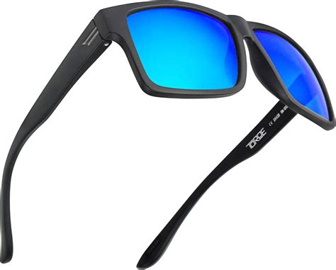 Toroe All Black Square Tr90 Frame Polarized Sunglasses With Anti Reflective Water