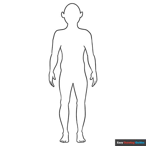 Body Outline Coloring Page Easy Drawing Guides