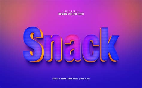 Premium Psd Snack Colorful Editable Premium Psd Text Effect