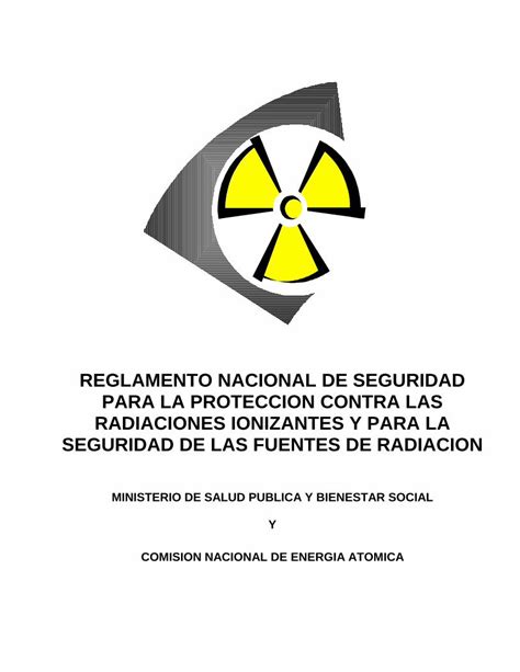 PDF REGLAMENTO NACIONAL DE SEGURIDAD PARA LA RADIACIONES