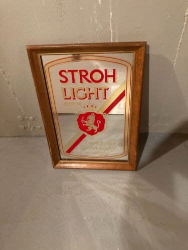 Stroh Light Beer Mirror New In Original Cardboard Wrap From Late