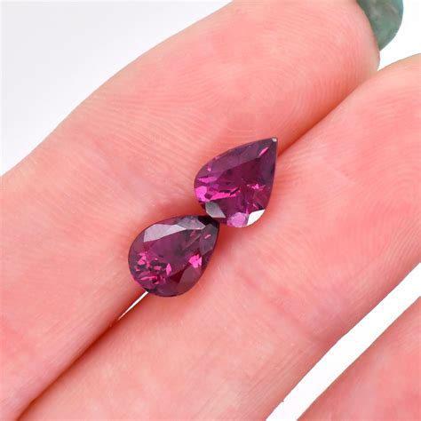 Buy Raspberry Garnet Pear Shape X Mm Matching Pair Approximately