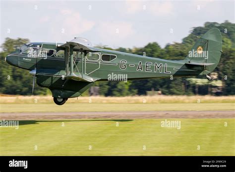 De Havilland Dragon Rapide G Aeml Landing At An Airshow At Duxford