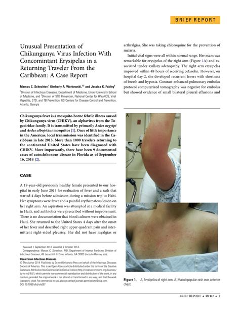 Pdf Unusual Presentation Of Chikungunya Virus Infection With