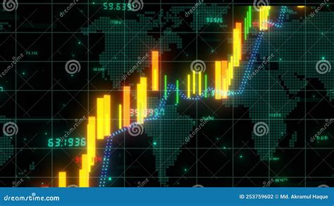 Growing Line Chart Graph Abstract Financial Stock Data Animation