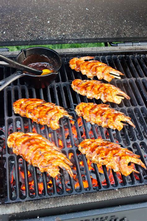 Grilled Steak And Shrimp With Blk Garlic Butter Over The Fire Cooking