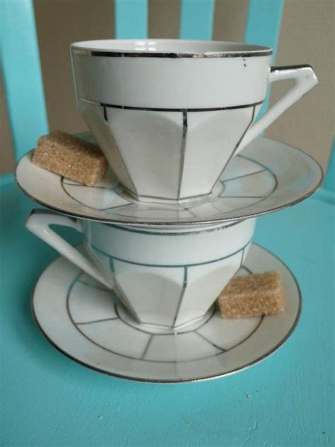 Vintage Coffee Cups And Saucers Art Deco Espresso Etsy Vintage