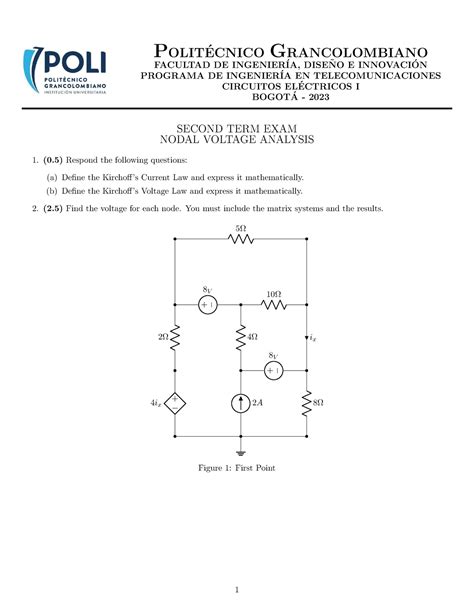 Exam Analysis Nodal Circuito Polit ́ecnico Grancolombiano Facultad