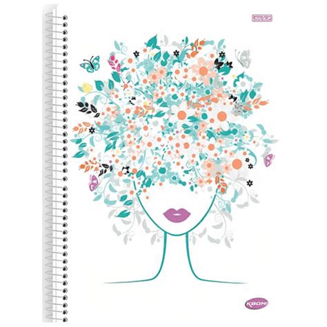 Caderno Univ Cd Espiral Materias Fls Kbom Femenino Livraria