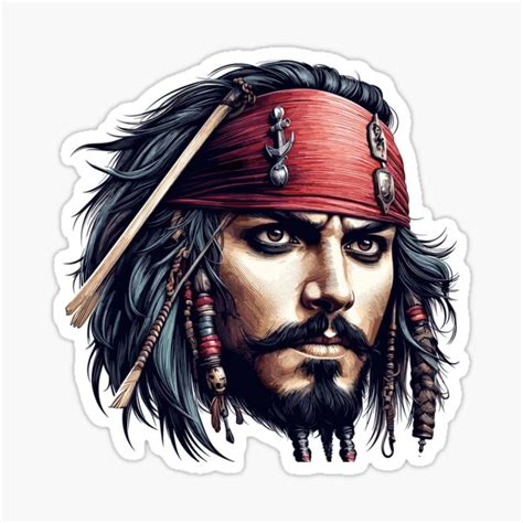 Captain Jack Sparrow Sticker For Sale By Fuhadislam Redbubble