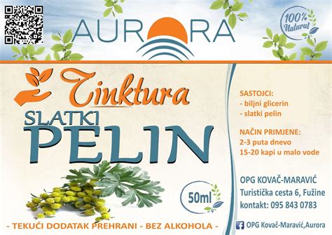 TINKTURA OD SLATKOG PELINA 50ml OPG Kovač Maravić AURORA