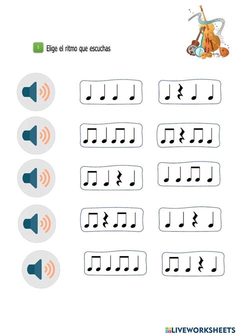 Dictado rítmico activity for 7MO Elementary music lessons Music