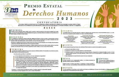 La CEDH Lanza Convocatoria Al Premio Derechos Humanos 2023 Sinaloa