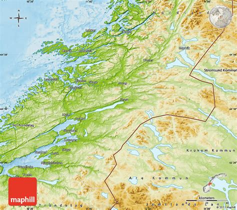 Physical Map of Nord-Trondelag