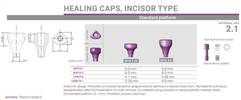 Bio Line Healing Cap Incisor S L 4 1mm GFIS2 25 LavaDent Online