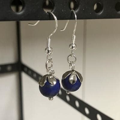 Boucles D Oreille En Pierre Lapis Lazuli L Aurore C Leste