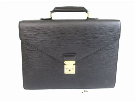 Louis Vuitton Epi Leather Black Briefcase Business Bag Ambassador 5594