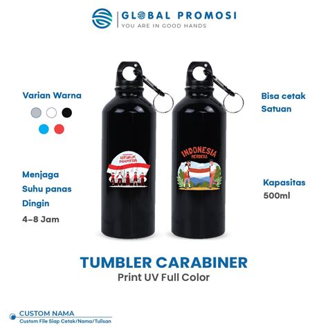 Jual Custom Tumbler Sport Sepeda Event Souvenir Run Bottle Carabiner