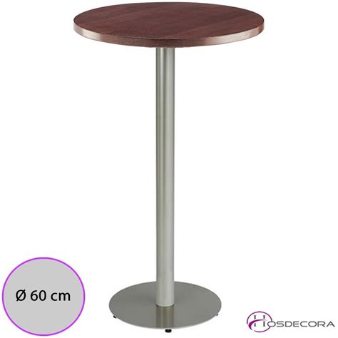 Mesa Alta Yunquera De Bar Con Tablero Redondo 60 Cm