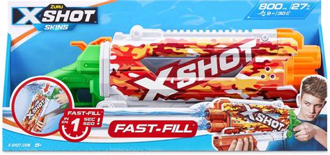 Zuru X Shot Skins Fast Fill Pump Action Sun Camo Vandpistol Med 800 Ml