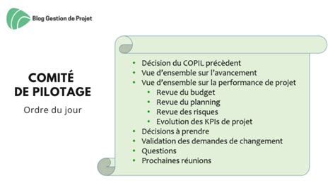 Comit De Pilotage Copil Comment L Organiser Mod Le