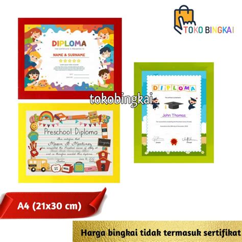 Jual Bingkai Sertifikat A4 Bingkai Piagam A4 Bingkai Ijazah A4 Frame